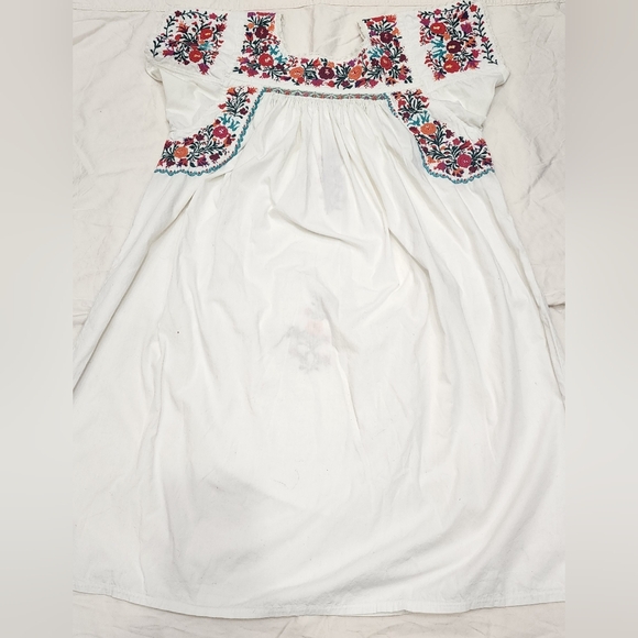 Vintage Oaxacan Embroidered Caftan Dress Size S - Picture 2 of 9